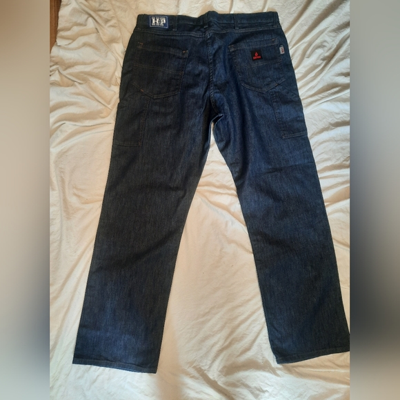 Crude FR Straight Leg Mens Jeans Cat 2 2112 Sz 42x34 Dark Wash H&P Drilling - Picture 3 of 8